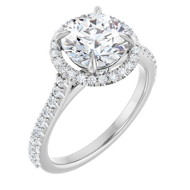 1.5 Carat Halo-Style Engagement Lab Grown Diamond Ring - Lab Grown Diamond - Clawset Jewelry