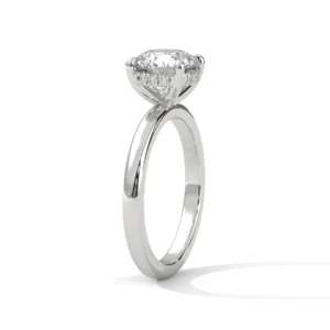4 Prong Hidden Halo Engagement Ring