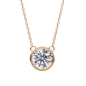 Round Solitaire Bezel Pendant(with chain)