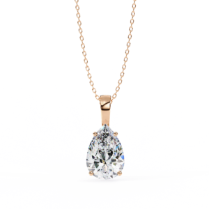 Pear Solitaire 4 prongs Pendant