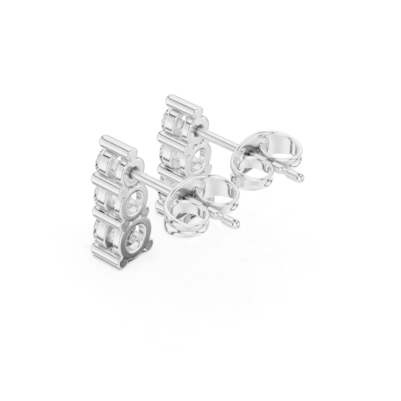 1 Carat Trinity Glow Lab Diamond Earrings - Lab Grown Diamond - Clawset Jewelry