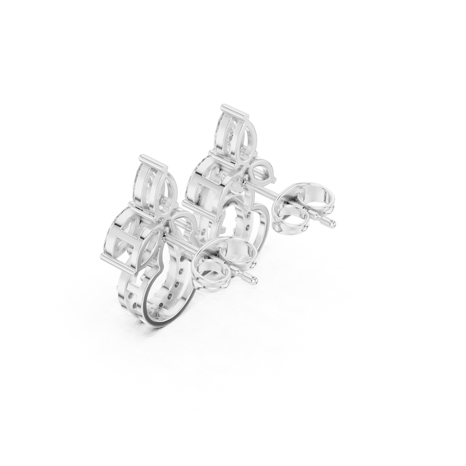 1 Carat Floral Swirl Lab Diamond Earrings - Lab Grown Diamond - Clawset Jewelry