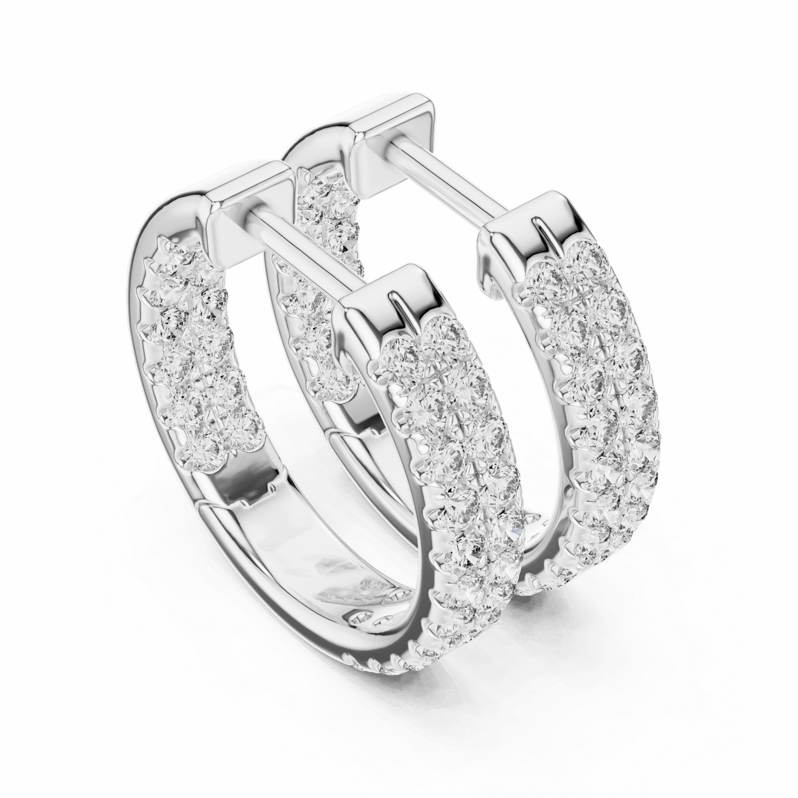 1.5 Carat Cluster Hoop Lab Diamond Earrings - Lab Grown Diamond - Clawset Jewelry