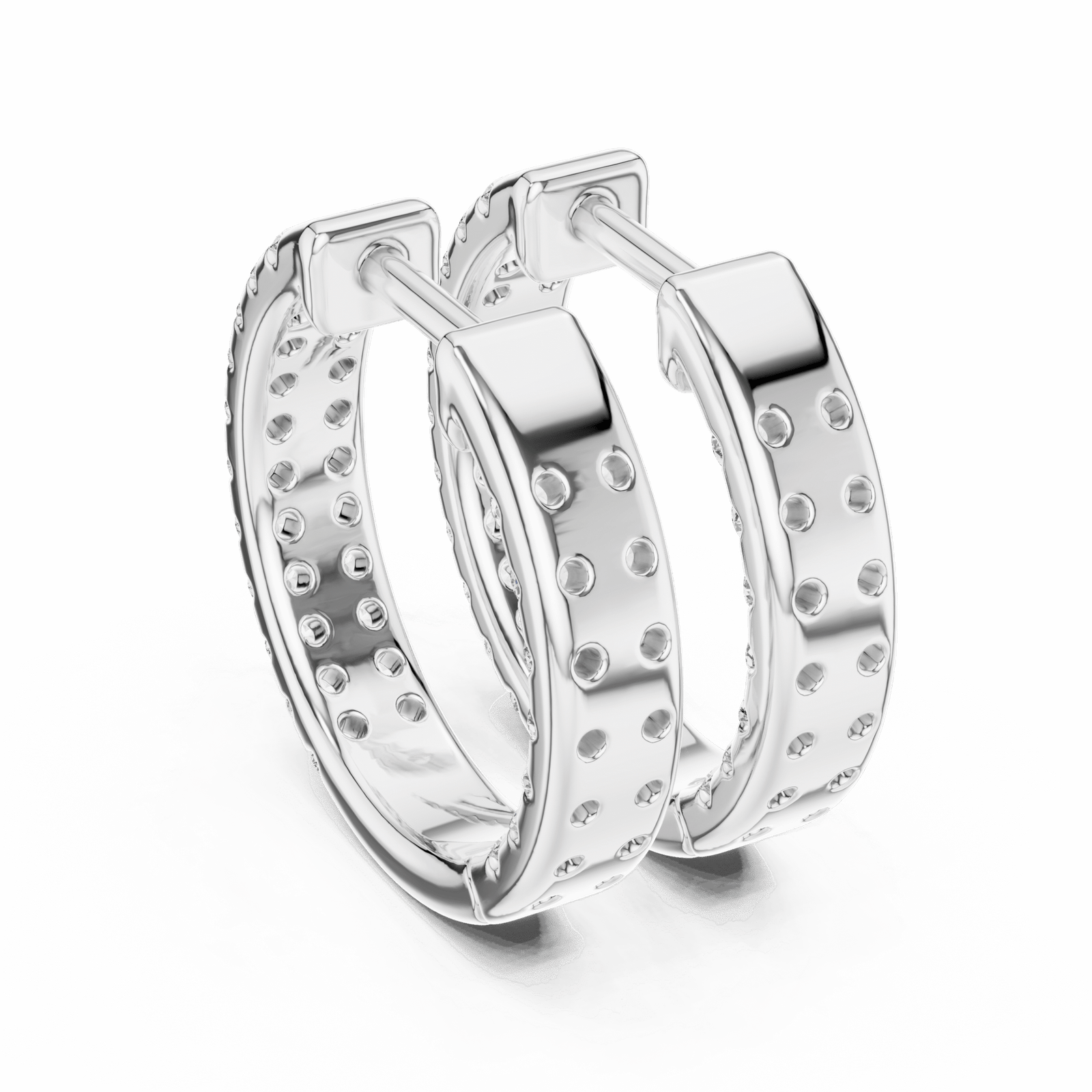 2 Carat Cluster Hoop Lab Diamond Earrings - Lab Grown Diamond - Clawset Jewelry