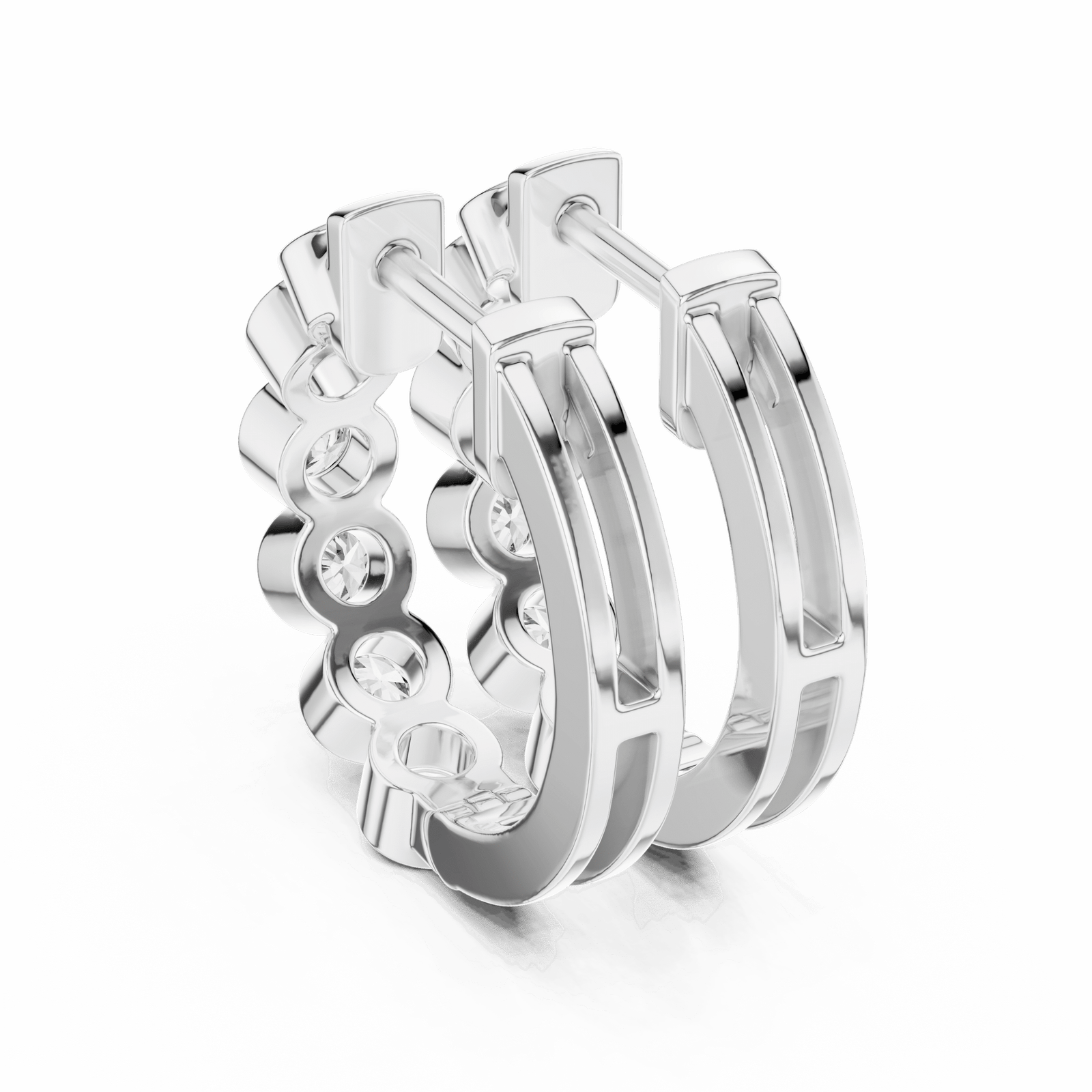1.5 Carat Classic Hoops Lab Diamond Earrings - Lab Grown Diamond - Clawset Jewelry