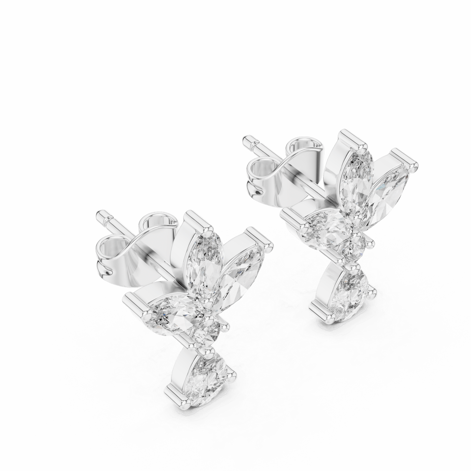 1.5 Carat Flora Bloom Lab Diamond Earrings - Lab Grown Diamond - Clawset Jewelry