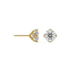 1 Carat 4 Petal Solitaire Studs - Lab Grown Diamond - Clawset Jewelry