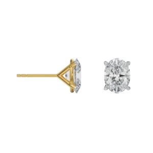 1.5 Carat Classic Oval Solitaire Studs - Lab Grown Diamond - Clawset Jewelry