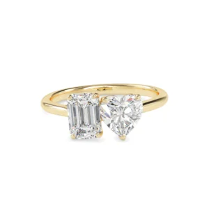 1 Carat TOI ET MOI ( Heart+ Emerald ) - Lab Grown Diamond - Clawset Jewelry