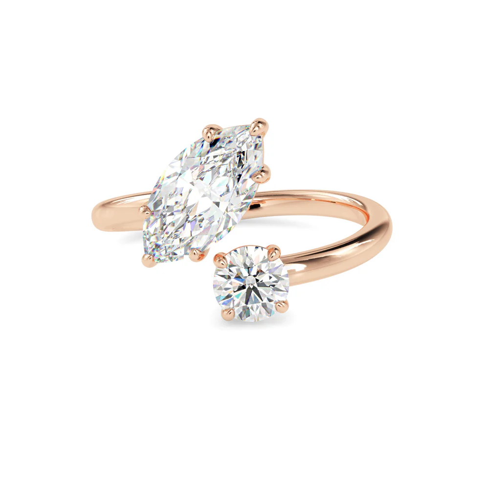 TOI ET MOI ( Round +Marquise ) Lab Grown Diamond Ring