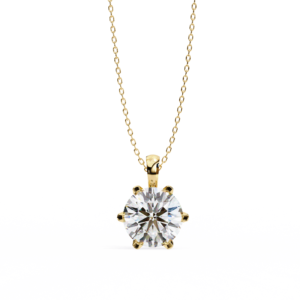 Round Solitaire 6 Prong Pendant