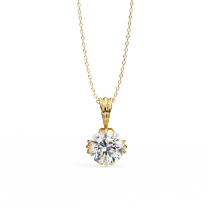 Round Flora Solitaire Pendant