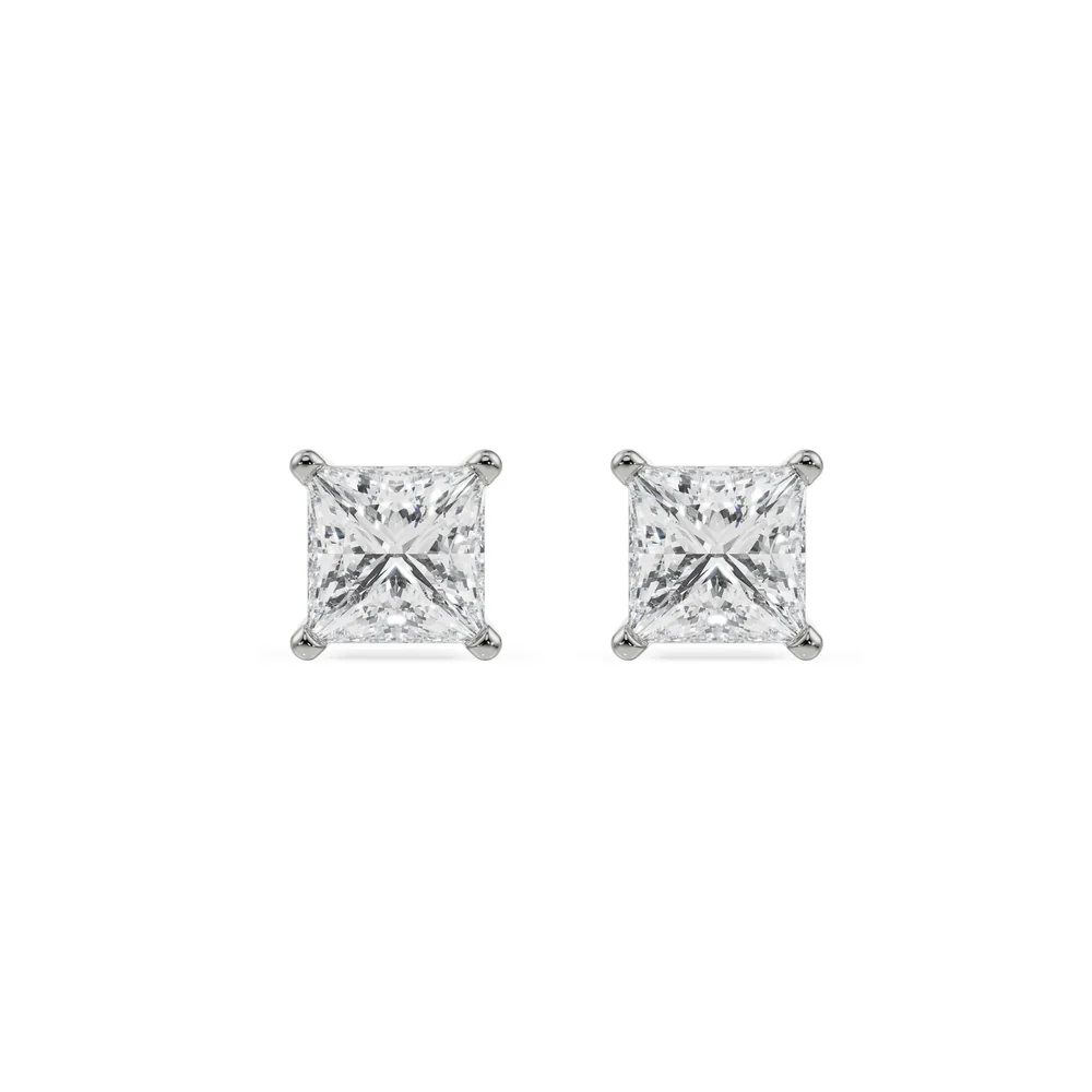 Silver Princess Diamond Studs