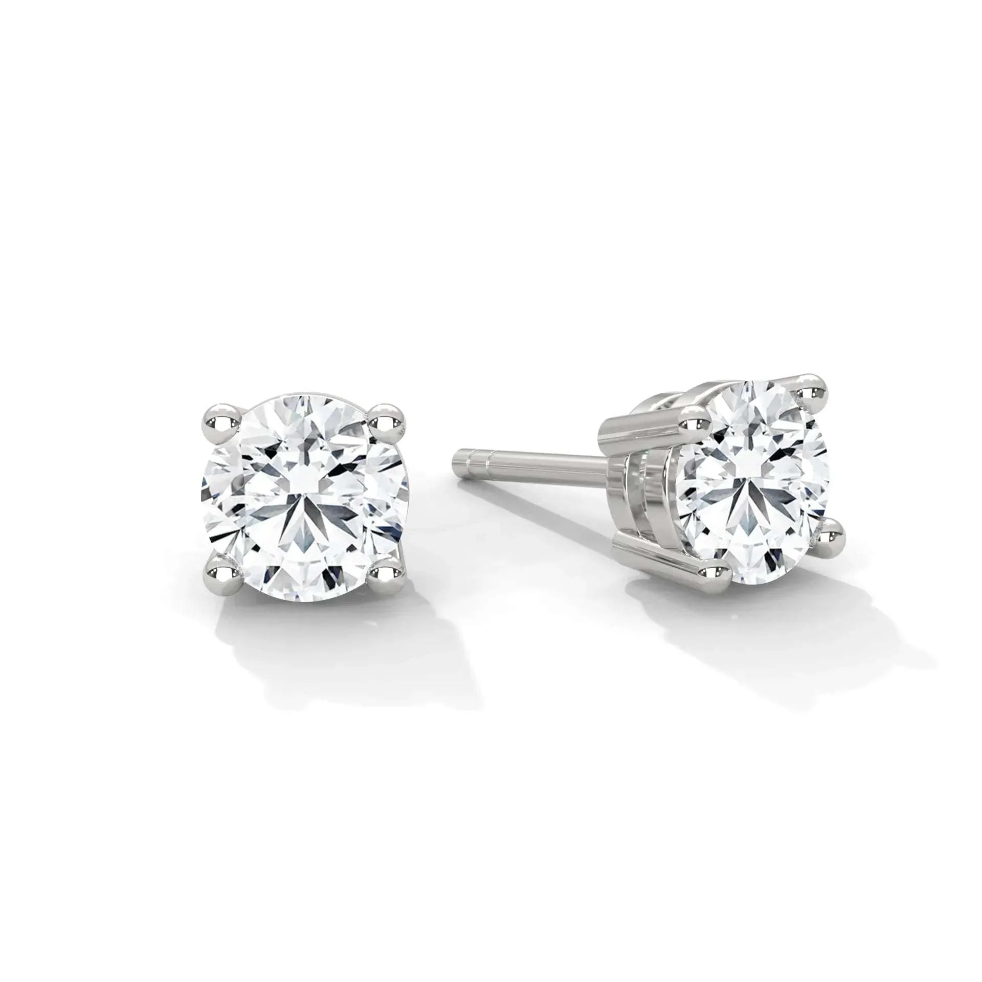 Silver Round Diamond Studs