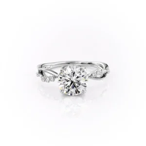 2 Carat Flora Round Ring - Lab Grown Diamond - Clawset Jewelry