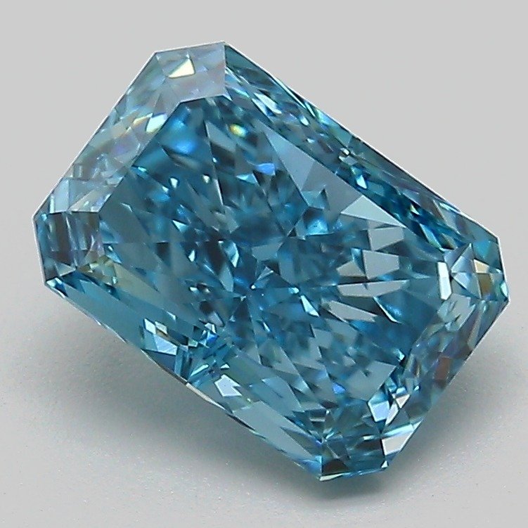 VVS 2 2.09 ct Blue Radiant Coloured Diamond Shapes
