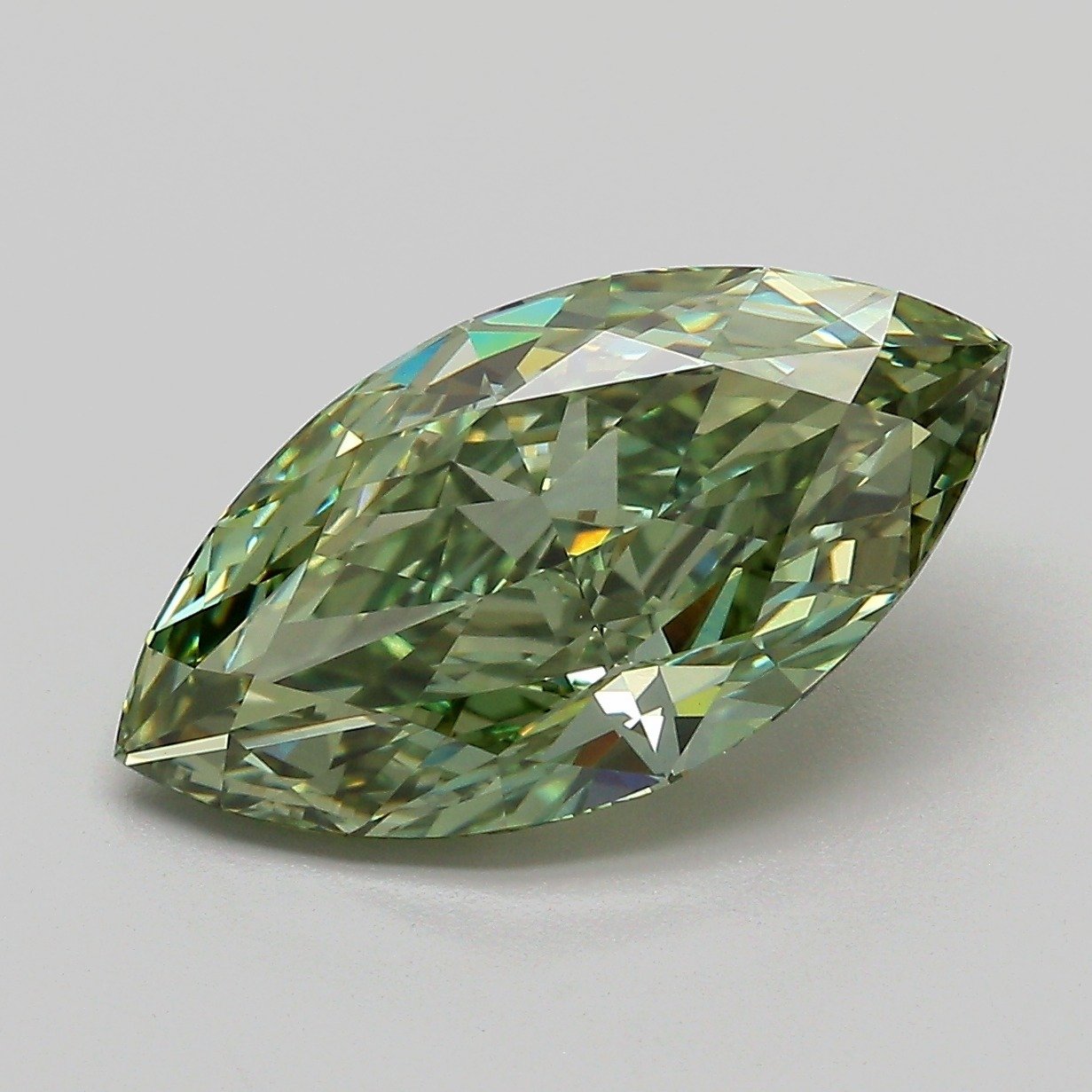 VVS 2 4.06 ct Green Marquise Coloured Diamond Shapes