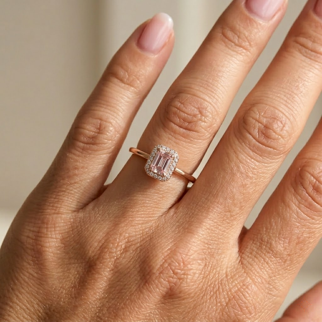pink emerald halo