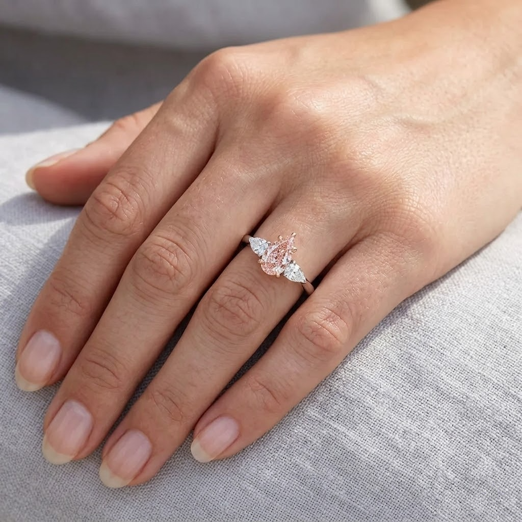 pink pear three stone