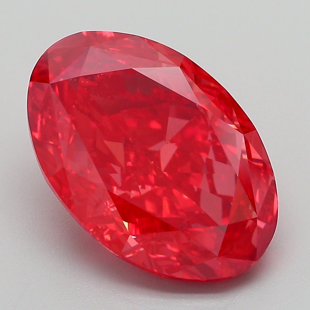 VS1 6.11 ct Red Oval Coloured Diamond Shapes