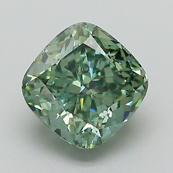VS1 1.32 ct Green Cushion Coloured Diamond Shapes